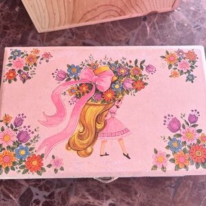 Vintage Floral Girl Jewelry Box